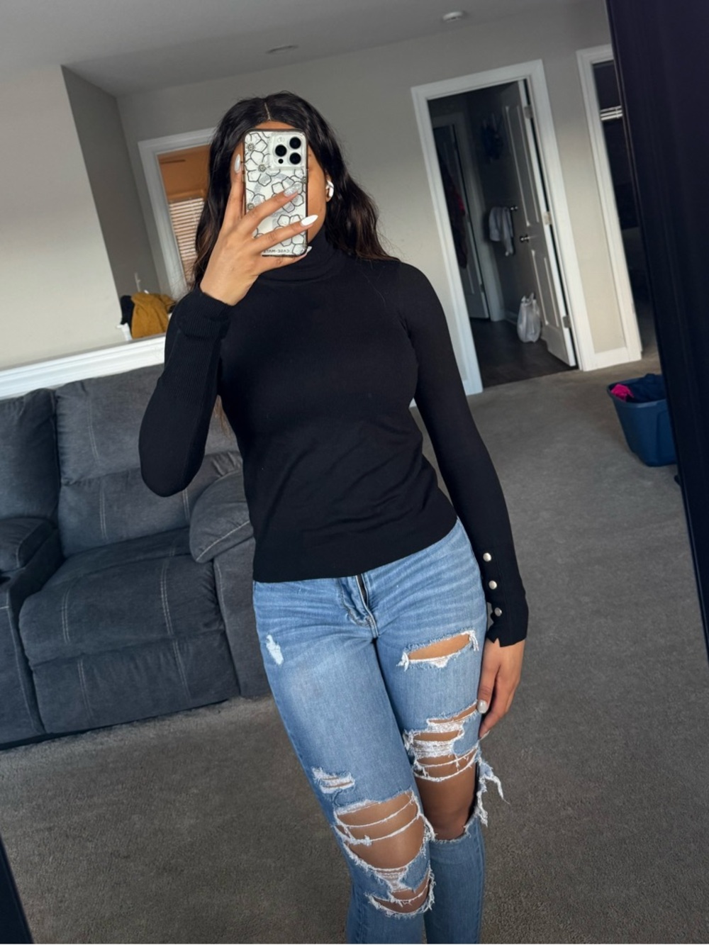 Fashion Nova Meet Me Somewhere black turtleneck sweater
